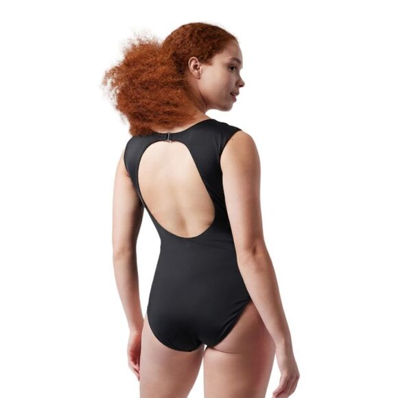 Athleta Front Zip Deep Sea One Piece Swimsuit Size M Black NWT Summer - Picture 10 of 16